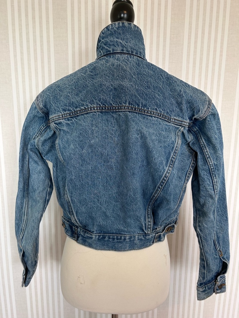 Vintage Paris Sports Club Denim Jacket Cropped 90s Women’s Size Small - Picture 2 of 10